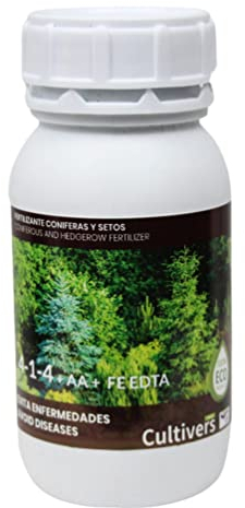 CULTIVERS Engrais Liquide Organique pour conifères et Haies 250 ML. Engrais 100% Biologique et Naturel. Évitez Les Maladies, Les arbustes vigoureux, Le Feuillage Plus Vert