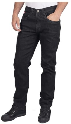 Lee Cooper LCPNT219 Herren-Jeans aus Stretch-Denim in Workwear-Waschung mit 5 Taschen, Schwarz, 40W / 29L