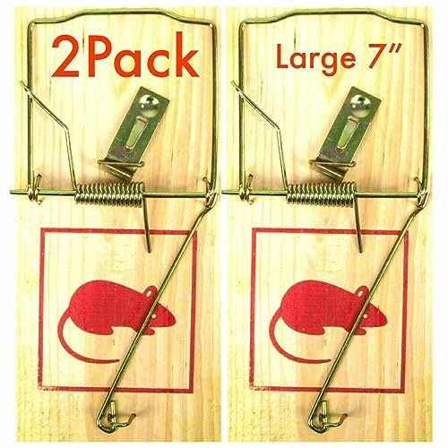 RANASONS 7 Inch Wooden Mouse Rat Trap Traditional Classic Pest Control Reusable