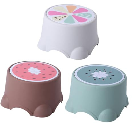 Holibanna 3 Pièces Tabouret Chaise en Plastique Chaises Portatives Escabeau pour Enfants Chaise Portative Escabeau Portatif Repose-Pieds Pouf Dessin Animé Tout-Petit Le Banc PP