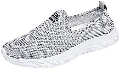 Scarpe sportive da uomo senza lacci, scarpe per il tempo libero, slip on a maglia, traspiranti, per il fitness, scarpe da ginnastica leggere, comode da corsa su strada da uomo, grigio., 41 EU