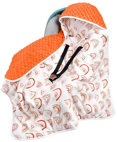 Aolso Baby Manta para bebé, Algodón Saco Capazo Bebe Universal Invierno - Envolvente Asiento Bebe Acogedor Manta para Cochecitos de Bebé Sillas de Paseo o Sillas de Coche(Color naranja)
