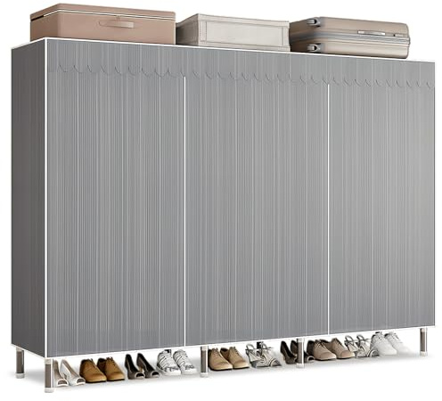 Dictstarst Penderie Tissu Penderie Vêtement - Armoire De Rangement avec Joint en Acier Allié Solide Et Stable, Armoire Chambre Dressing Montage Simple Et Rapide, Armoire Tissu 207 X 46 X 173 Cm