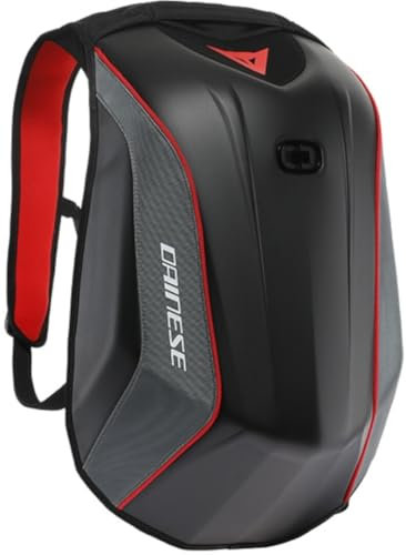 Dainese - D-Mach 2 Motorradrucksack, aerodynamisch und ergonomisch, mit Fächern für Laptop und Schuhe, Helmgurt, wasserdicht, 22.2 L, Rot/Schwarz