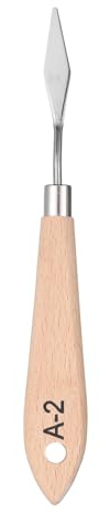 QUARKZMAN Coltello a Paletta per Pittura 6,69 Lama in Acciaio Inossidabile Spatola Coltello Palette con Manico in Legno con Foro per Pittura Olio Acrilico Mescolare Colori Tela