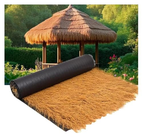 Panneaux de toit de chaume synthétiques en forme de palmier artificiel pour pergolas, piscines et jardins, sans abri de jardin, résistant aux intempéries, 0,5 x 8 m, décoration extérieure