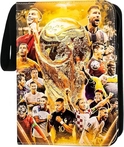 Fußball Star Sammelkartenalbum, 900 Karten Kapazität, 50 Seiten mit 9 Taschen pro Seite