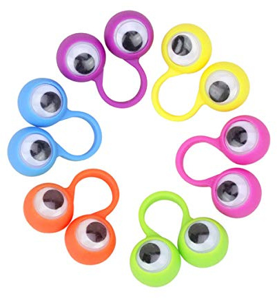 ibasenice 20 Pièces Marionnettes À Doigts Colorées Avec Grands Yeux Anneaux De Doigts Jouets Éducatifs Pour Enfants Jeu De Rôle Fête Apprentissage Créatif