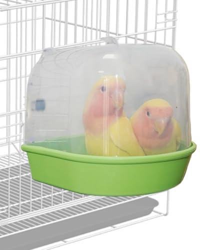 Bain pour Oiseaux De Cage | Bassin d'eau Transparent Anti-Déversement,Baignoire pour Perruches - pour Nourriture pour Perroquets Moines en Volière Intérieur Et Extérieur
