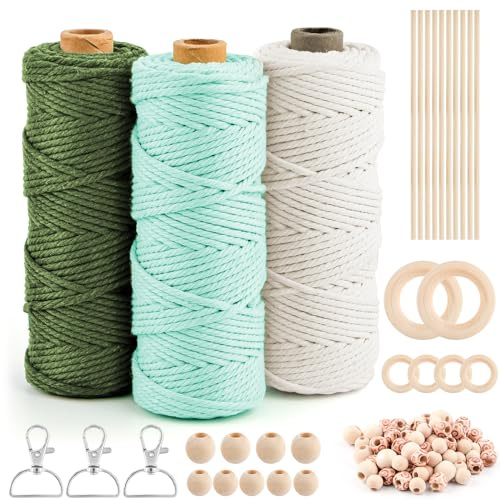 Set de Encaje con Flecos de Hilo Grueso 3 Colores, Cinta Decorativa para Costura y Manualidades, Ribete Bordado Suave en Azul Claro, Verde Militar y Beige, Ideal para Ropa, Cortinas y DIY