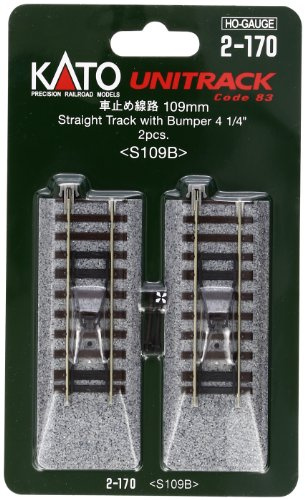Kato 2-170 Unitrack (S109B) Straight Track with Buffer Stop 2pcs