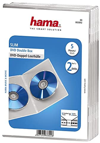 Hama Slim Double DVD Jewel Cases - Transparent