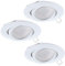 EGLO 3er-Set Einbaustrahler Tedo, Spots Set aus Aluminiumguss in Weiß, 3 Einbauleuchten mit GU10 Fassung, LED Leuchtmittel inklusive, Spot flach, schwenkbar, Ø 8 cm