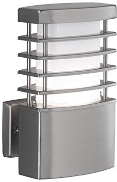 Wofi Außenwandleuchten, E27, Metall, 13 W, 13,5 x 14,2 x 23 cm, edelstahl gebürstet roh