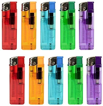 EPISENT Electronic Lighters – Pack of 10 Refillable Multicolour Flame Lighters – Child Safe | Ideal for Candles, BBQ, Kitchen, Cigarettes, Camping | Windproof, Compact & Long Lasting