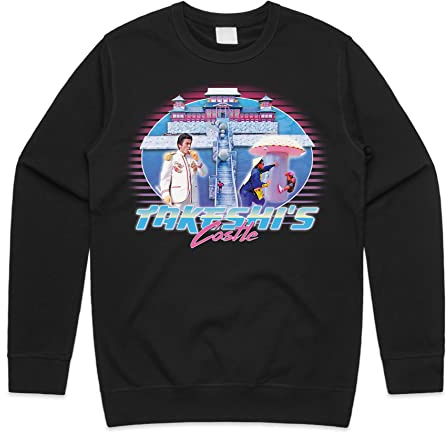 Sanfran Clothing Takeshi's Castle Homage Top Classic Japanese TV Game Show Funny Meme Jumper Sweater Extra Large/Black