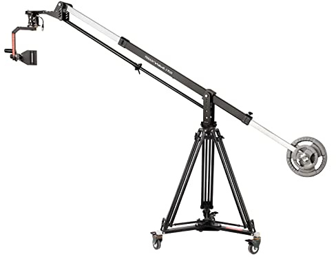 PROAIM 10' Wave-2 Camera Jib Crane with CST-100 Heavy-Duty 100mm 2-Stage Tripod, Portable Tripod Dolly, Pan/Tilt Head with 12V Joystick Control (P-WV-2PL-PP)