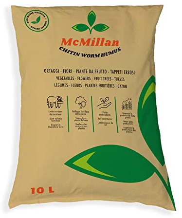 McMillan Worm Humus 10L | Abono natural con quitina, aumenta la productividad y las defensas de las plantas. Fertilizante orgánico multiusos, autorizado en agricultura ecológica