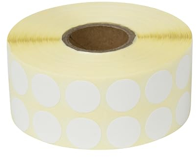 Prolac Markierungspunkte – 4000 Stück Bunte Klebepunkte auf Rolle, 15x15 - Weiß