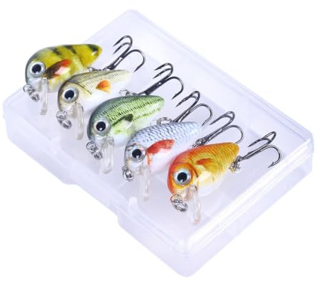 Fishing Lures, ABS Fishing Bait Kit Mini Artificial Fish Baits for Freshwater Saltwater (Mixed Color)