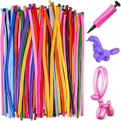 MHDAMAI Modellier Luftballons,Mehrfarbig Lange Luftballons 200 Stück Magische Latex Luftballons Länge Modellier DIY Luftballon für Geburtstag Feiern, Partys, Hochzeiten, Jubiläen, Party Dekoration