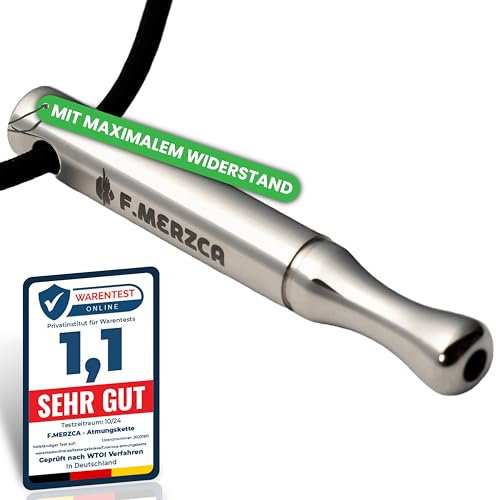 F.MERZCA® Premium Rauchentwöhnung Hilfsmittel Atemkette – MIT MEHR WIDERSTAND zum Rauchen Aufhören, Raucherentwöhnung, Rauchfrei Hilfsmittel, Kette mit Pfeife, Kette Original Anti-Rauch Unterstützung