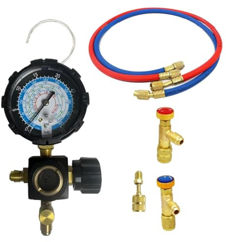 Yominerr R134A Manómetro de baja presión R410A R22 R404A Manómetro de Distribución Individual para Aire Acondicionado-Refrigerante Bajo
