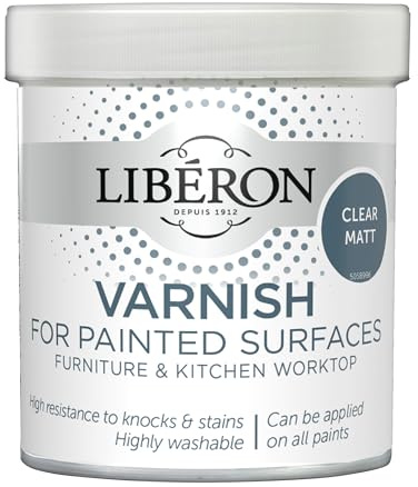 Libéron Varnish for Painted Surfaces - Protective Top Coat - Stain & Stain Resistant - Long-Lasting Finish - Quick Drying - Clear Matt 500ml