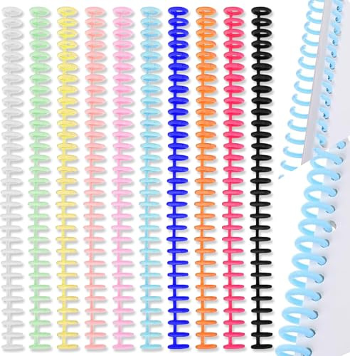 NICECONE 10PCS Colourful A4 Plastic Binding Spines, 30 Hole Comb Binding Coils for Spiral Book Binder, Easy Open/Close for Adding Pages, School Office Document File Making (Mixed Colors)