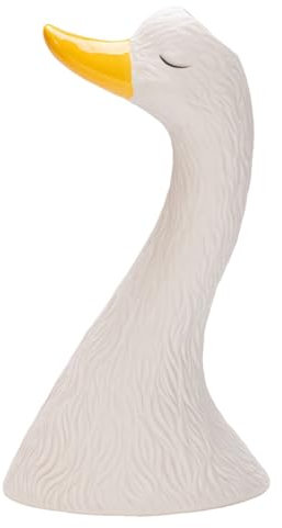 Dekorativ, vit svanfigur, 8,66 tum, söt blomkruka, keramisk bordsskulptur, elegant rumsinredning, kompakt inomhusväxt, för badrum, sovrum, vardagsrum