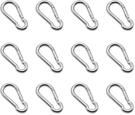 DOJA Barcelona Karabiner Karabiner Galvaniserad Karbinhake - 12-Pack: M8 x 80 - Enkel att öppna, Mångsidig Användning Och Bra Lastkapacitet - Nyckelringar & Krokar, Säker och Tillförlitlig