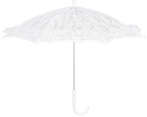 JOINPAYA Ombrello Delicata Sposa da e in Portatile Leggero Bianco Pizzo Estive Elegante Parasole Decorazione Accessorio Fotografico per Vacanze per Matrimonio