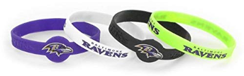 Amico International NFL Baltimore Ravens Silicone Bracelets, 4-Pack