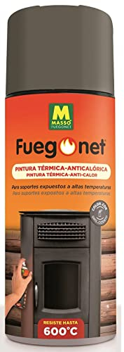 FUEGO NET Fuegonet 231284 Pintura Anticalórica, Gris Antracita, 3 x 6.5 x 20 cm, pulverizador