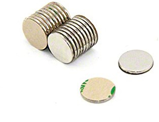 Magnetastico | 20x magneti autoadesivi neodimio N52 disco 10x1 mm | Magneti adesivi con nastro adesivo marca 3M | Calamite adesive potenti con pellicola adesiva, forza calamita adesiva elevata