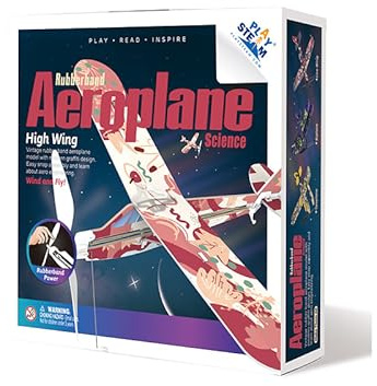 PLAYSTEM Rubber Band Aeroplane High Wing STEM Kit