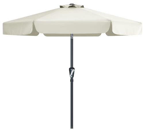 MasterCanopy Valance – Parasol de terrasse pour table d'extérieur (2,3 m, beige clair)