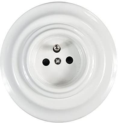 FRENCH Enchufes de Porcelana pared con toma de tierra para Empotrar en Paredes 240V,16A