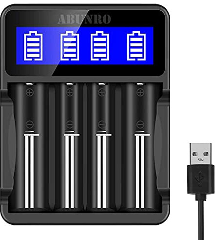 18650 Caricabatteria, Display LCD Caricatore Intelligente Universale per Batterie Ricaricabili Ni-MH Ni-Cd AA AAA SC, Li-ion 18650 26650 26500 22650 18490 17500 17355