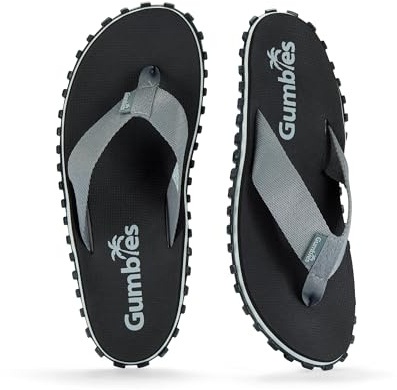 Gumbies Duckbill Tongs unisexes avec sangles en plastique recyclé et semelle en caoutchouc recyclé – Confort garanti, noir/gris, 42 2/3 EU
