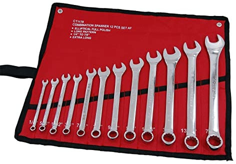 12pc Imperial Combination Spanner Set in a Tool Roll CT1178