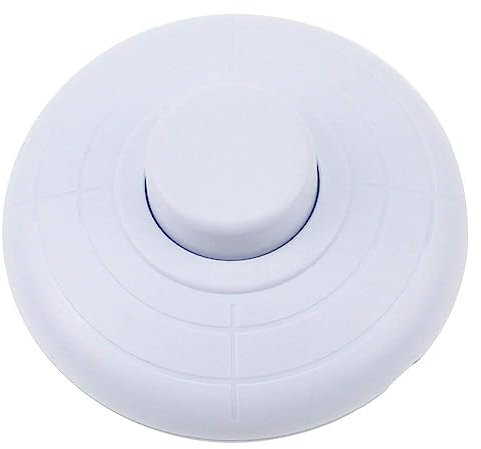 Rundfußschalter Druckschalter 250V/2A Schnurzwischenschalter für 2- oder 3-adrige Kabel für Zuleitungen und Anschlusskabel Fußschalter Fußtretschalter Ø65mm x 28mm (Weiß)