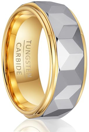 SOXEMAN Anillo de tungsteno de 8 mm de ancho, anillo de bodas para hombres y mujeres, regalo de joyas de boda