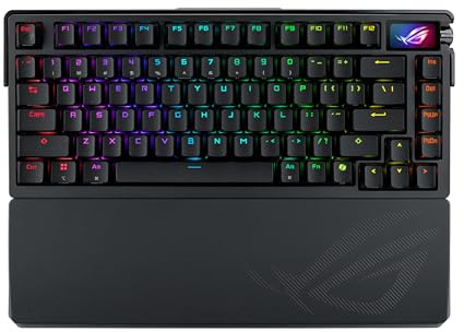 ASUS ROG Azoth Extreme - Clavier Gaming Custom 75%, châssis en Aluminium, Plaque de positionnement en Fibre de Carbone, Amortissement à Trois Couches, écran Tactile OLED, switches ROG NX Snow, AZERTY