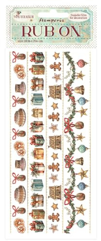 Stamperia - Rub-on for Scrapbooks, Albums, Cards, Bullet Journals and More, Easily Transfer Images onto Paper and Other Surfaces, Perfect for Crafts and Gifting (The Nutcracker, Stripes)