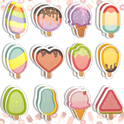 YeahBoom 24Pack Haftnotizen,720 Blatt Kleine Haftnotizen Kinder,Eiscreme Haftnotiz,Niedliche Mini-Haftnotizen,Klebezettel,Eiscreme Haftnotizblock,Schulnotizen, Büronotizen, Geschenke Kinder