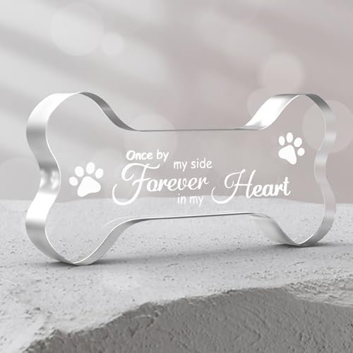Crystal Glass Dog Memorial Gifts for Loss of Dog, Pet Memorial Gift for Dogs, Loss of Dog Sympathy Gift for Dog Owner, Pet Bereavement Gifts Ideas, Personalized Dog Memory Keepsake for Dog Death