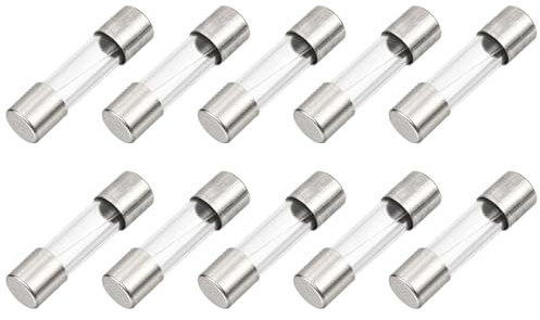 QUARKZMAN 10pz Fusibile in Vetro a Rapida Fusione 3A 125V 5x20mm Fusibili a Tubo in Vetro Fusibili a Rapida Azione per Schede PCB Dispositivi Elettronici Elettrodomestici Stringa di Luci