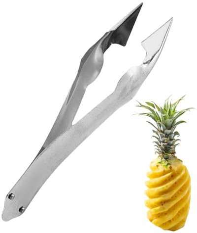 Utensile per Sbucciare Fragole, Taglia-occhi per Ananas, Comodo Strumento per Rimuovere Gli Occhi di Ananas Con, Rimuovi Gambo Superiore per Frutta e Verdura in Acciaio Inossidabile