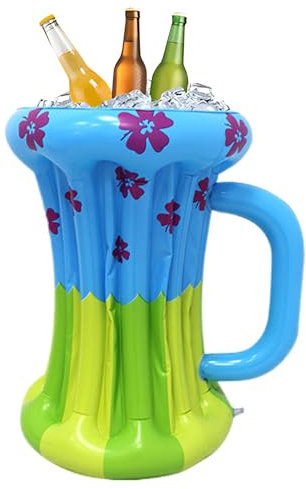 de cerveza inflable, jarra de cerveza inflable y enfriador de bebidas, caja de bebidas portátil flotante, gran decoración de fiesta para piscina y cumpleaños